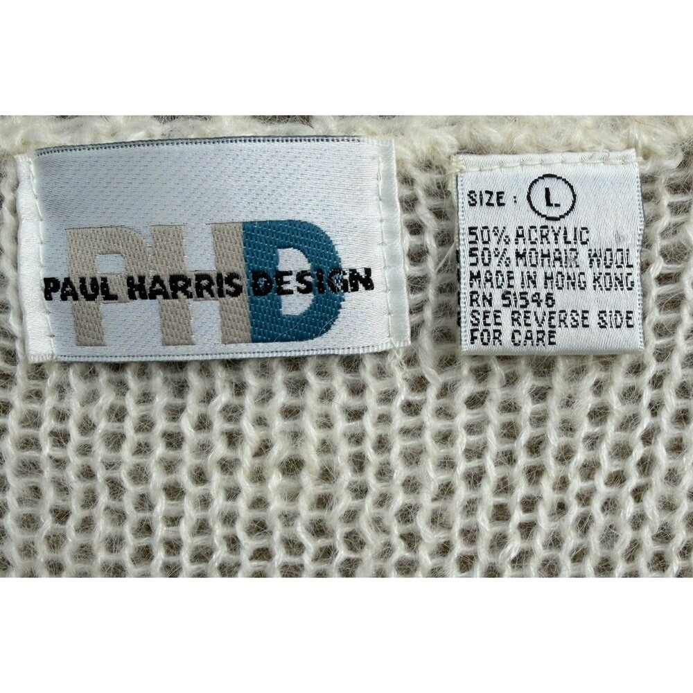 Vintage Paul Harris Design Button Up Knit Cardigan Sweater Women's Size M Mohair - Picture 2 of 11